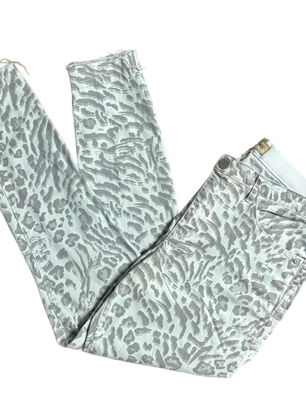 Democracy Ab Technology ~ Size 8 (32/27) ~ Gray ~ Leopard Print ~ Skinny Jeans